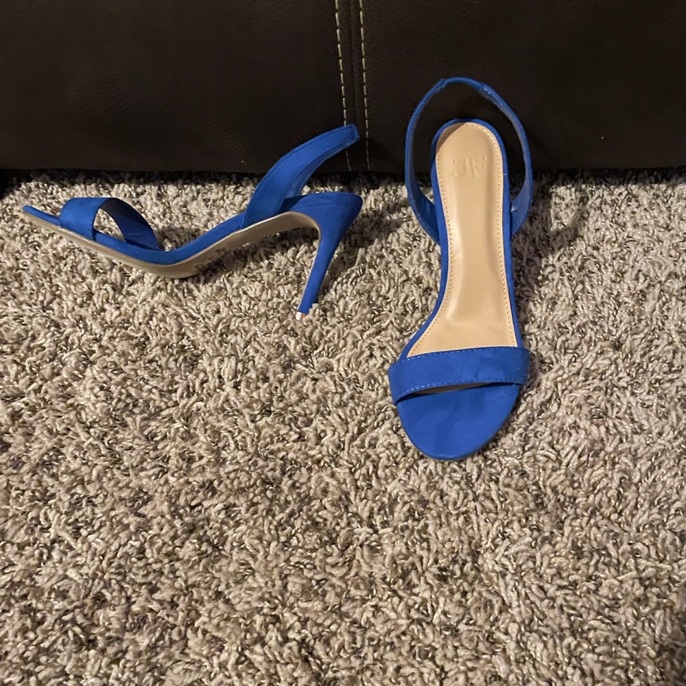 Blue Suede Sling Back Shoes